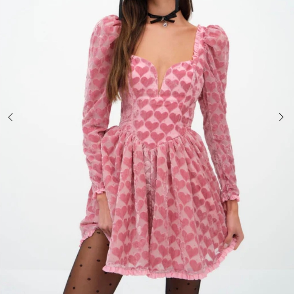For love and lemons heart long sleeve dress